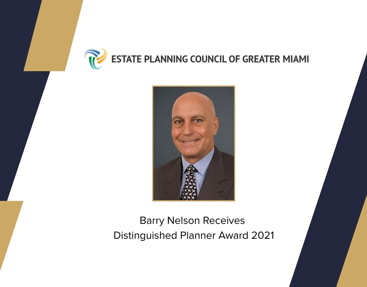 Barry Nelson Receives Distinguished Planner Award 2021 Post Image